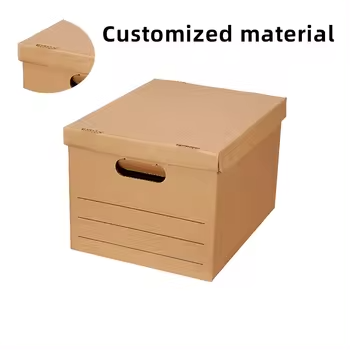 Custom Printing cardboard packaging mailing moving Office file storage shipping boxes corrugated box cartons With Handle