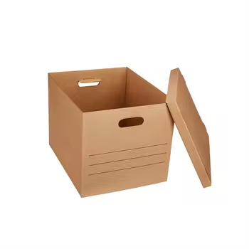 Custom Printing cardboard packaging mailing moving Office file storage shipping boxes corrugated box cartons With Handle