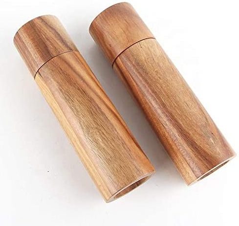 Custom Wooden Manual Salt and Pepper Grinder Set Acacia Wood 8