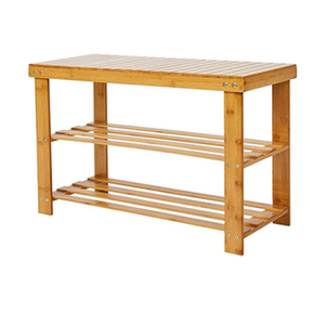 3-Tier Bamboo Shoe Rack Storage Bench For Home Furniture Use In Hallway Bathroom Living Room