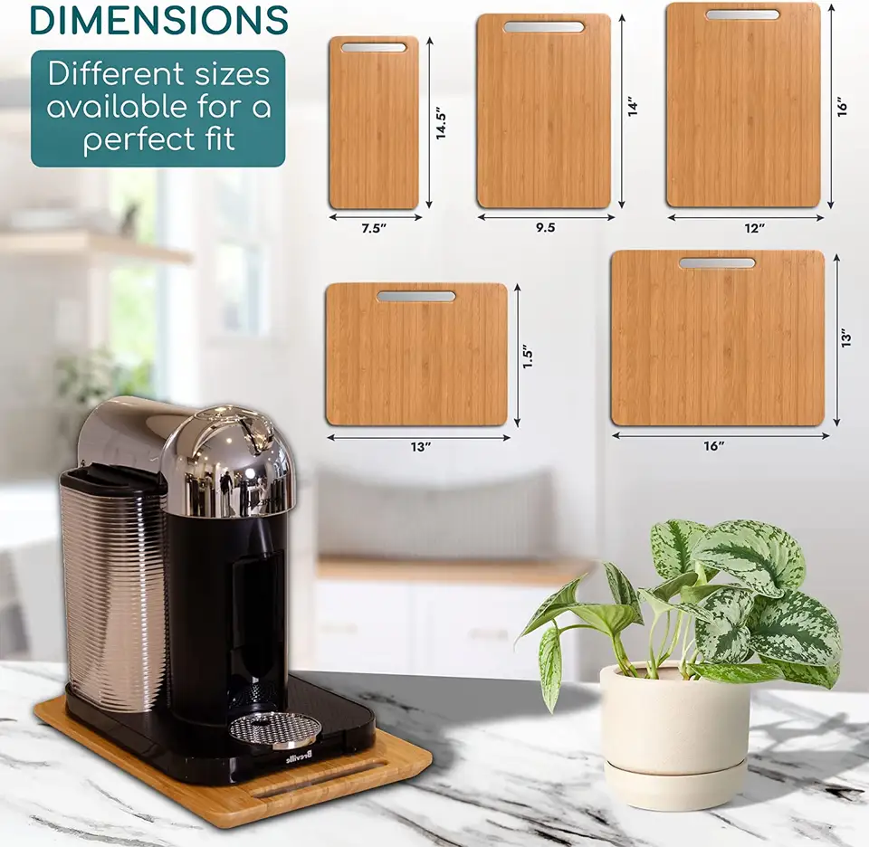 Bamboo Kitchen Appliance Slider for Counter Under Cabinet Sliding Tray for Coffee Maker