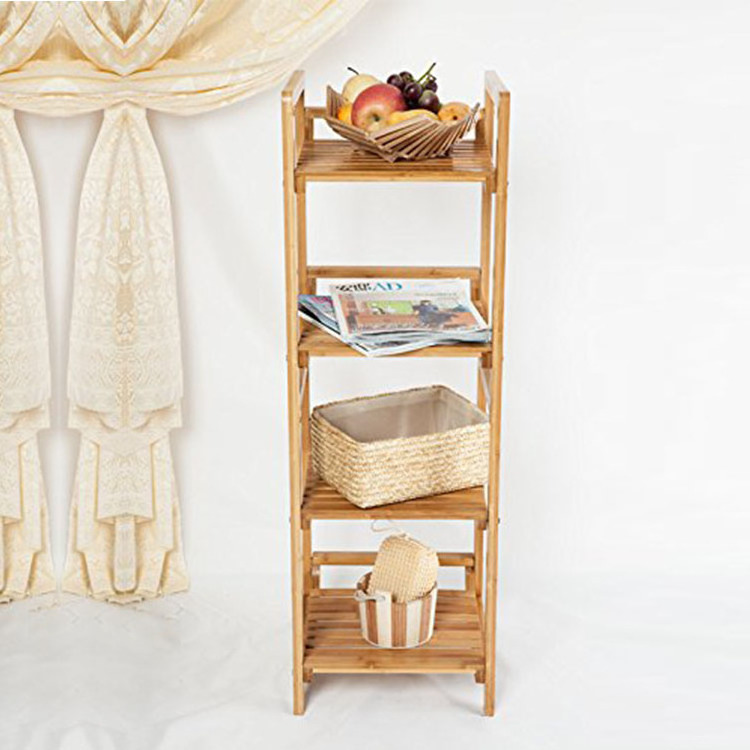 Multifunctional Shelves Kitchen Bamboo Furniture Shelf Tower Free Standing Rack