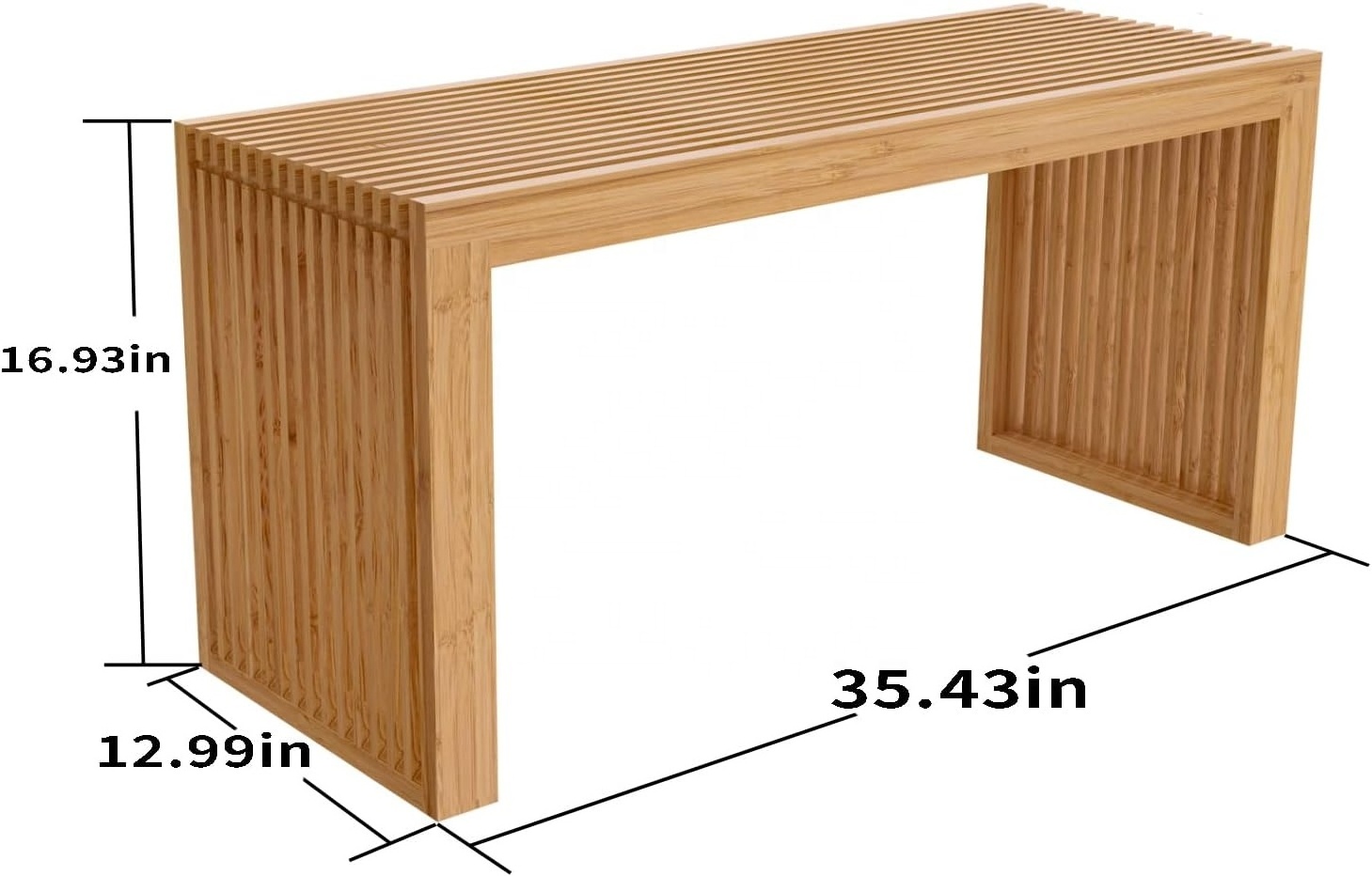 New Bamboo Dining Bench,Indoor Storage Bench Wood | Kitchen & Living Room Furniture