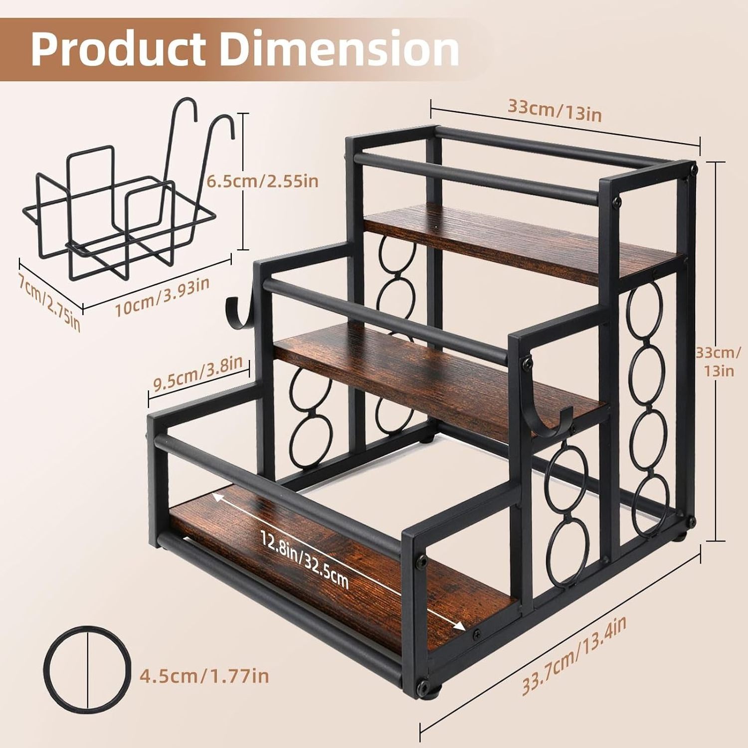 New Coffee Syrup Rack Organizer, 3 Tier Syrup Bottle Holder Stand for Coffee Bar,coffee syrup rack