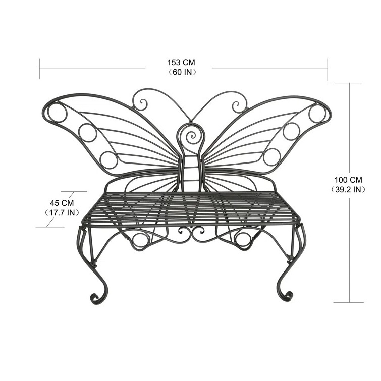 Hot sale European Rust Outdoor Patio Furniture Metal Patio Bench Garden Antique Cast Iron Garden Benches