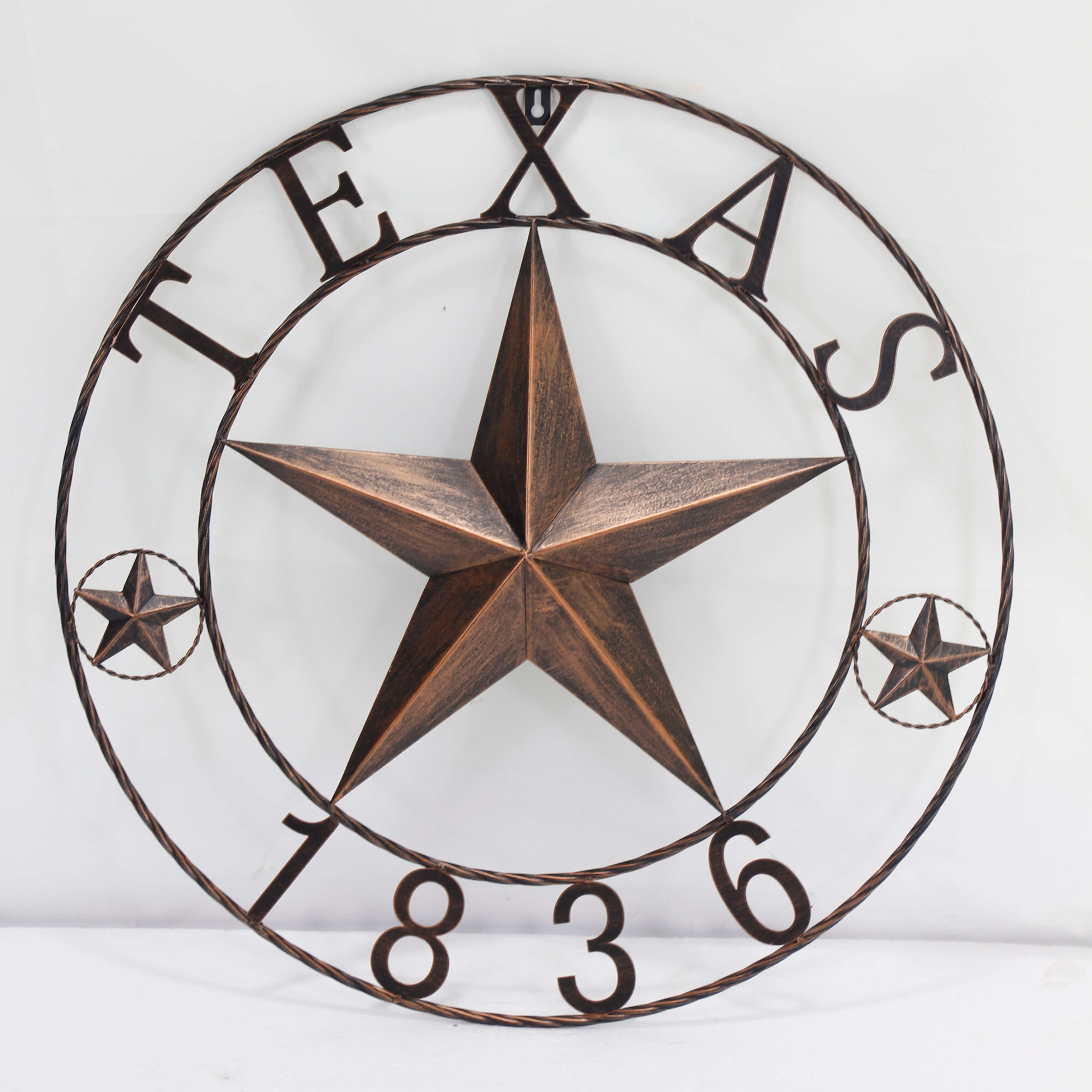 Countryside Farmhouse Customized Home Interior Decor Texas Star State Round Metal Wall Art Decoration for Home Luxury