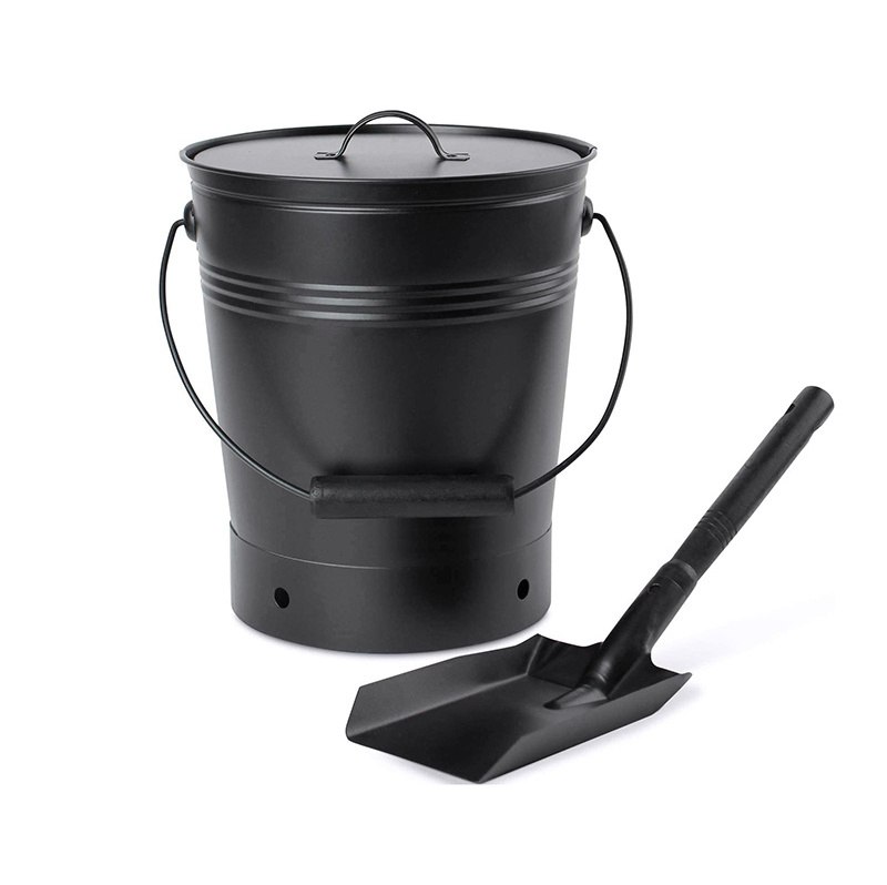 Interior Home Decoration Fireplace Accessories Eco-friendly Smoke Coal Elevator Ash Bucket with Led Light and Lid and Shovel