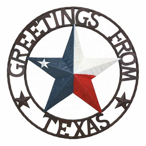 Wholesale Indoor Iron Texas metal Lone Star Wall Decor Vintage Rustic  Interior home Art decoration