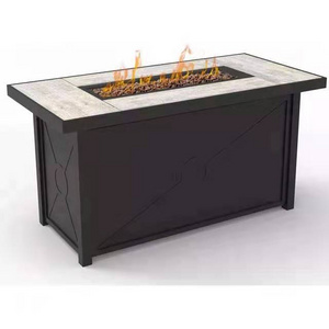 42 inch Outdoor Garden Heater Rectangular Tabletop Gas Burner Fire Pit Table  Firepits