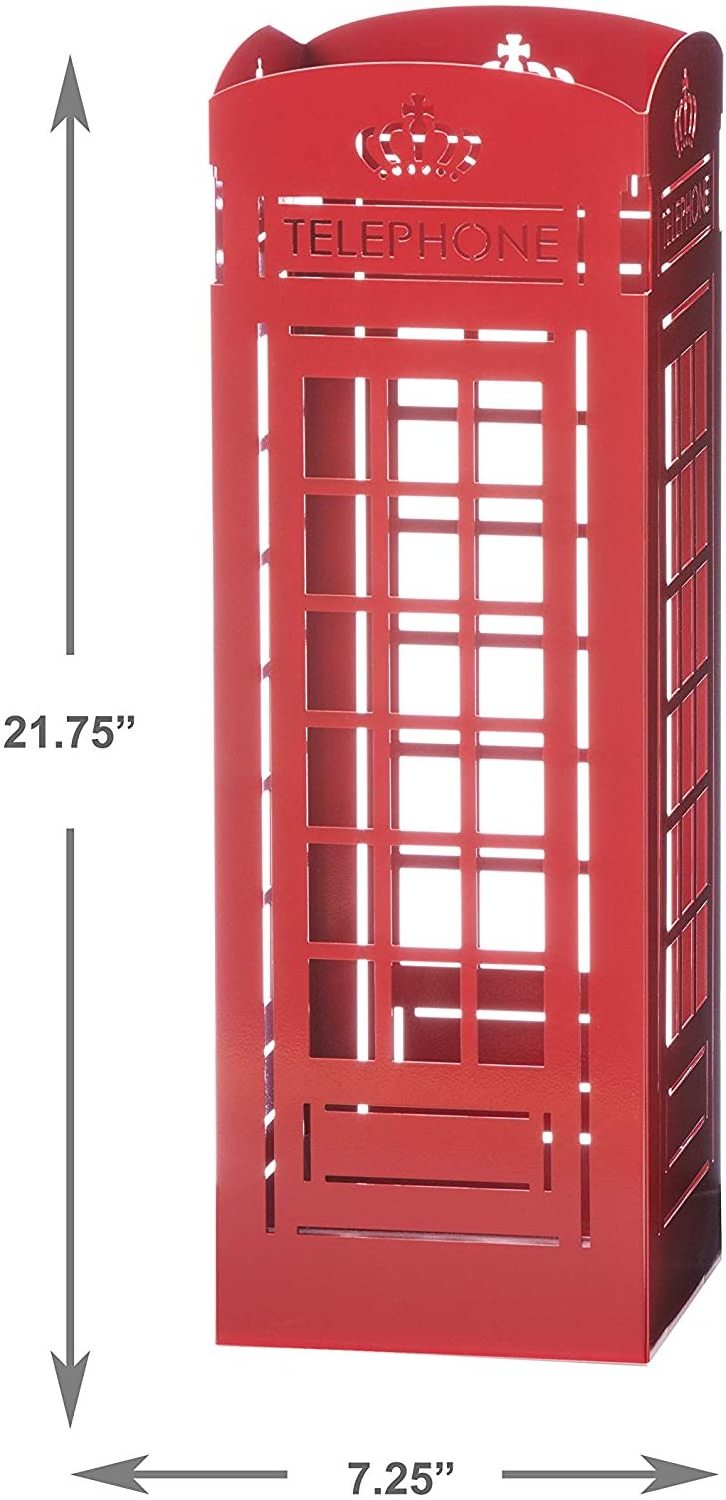 Red Telephone Booth Stroller Foldable Pen Body Trunk Wood Bike Plastic Pram Magnet Eva Umbrella Storage Holder