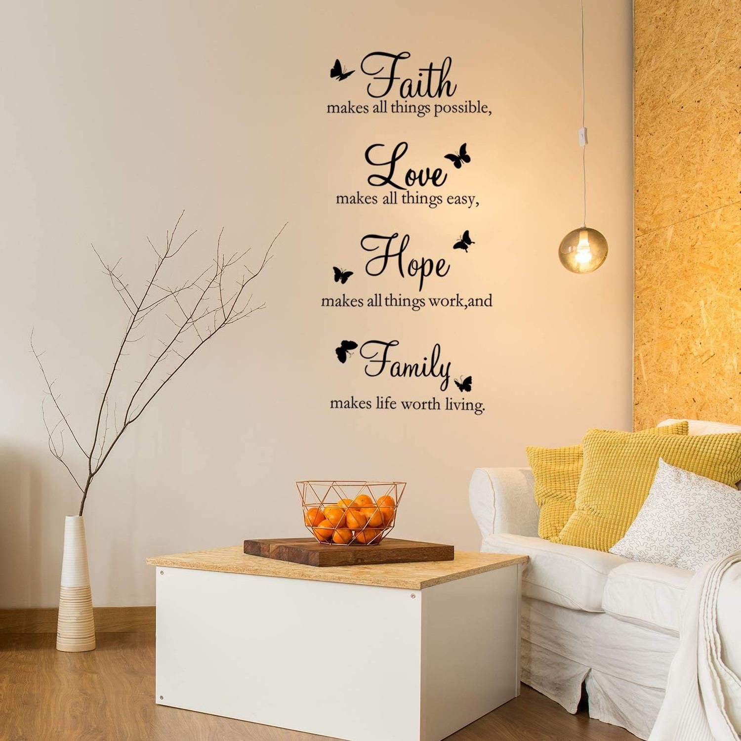 Laser Cutting Faith Makes All Things Possible Family Wall Decals Wall Stickers 3D Home Decoration Smart Home Decor