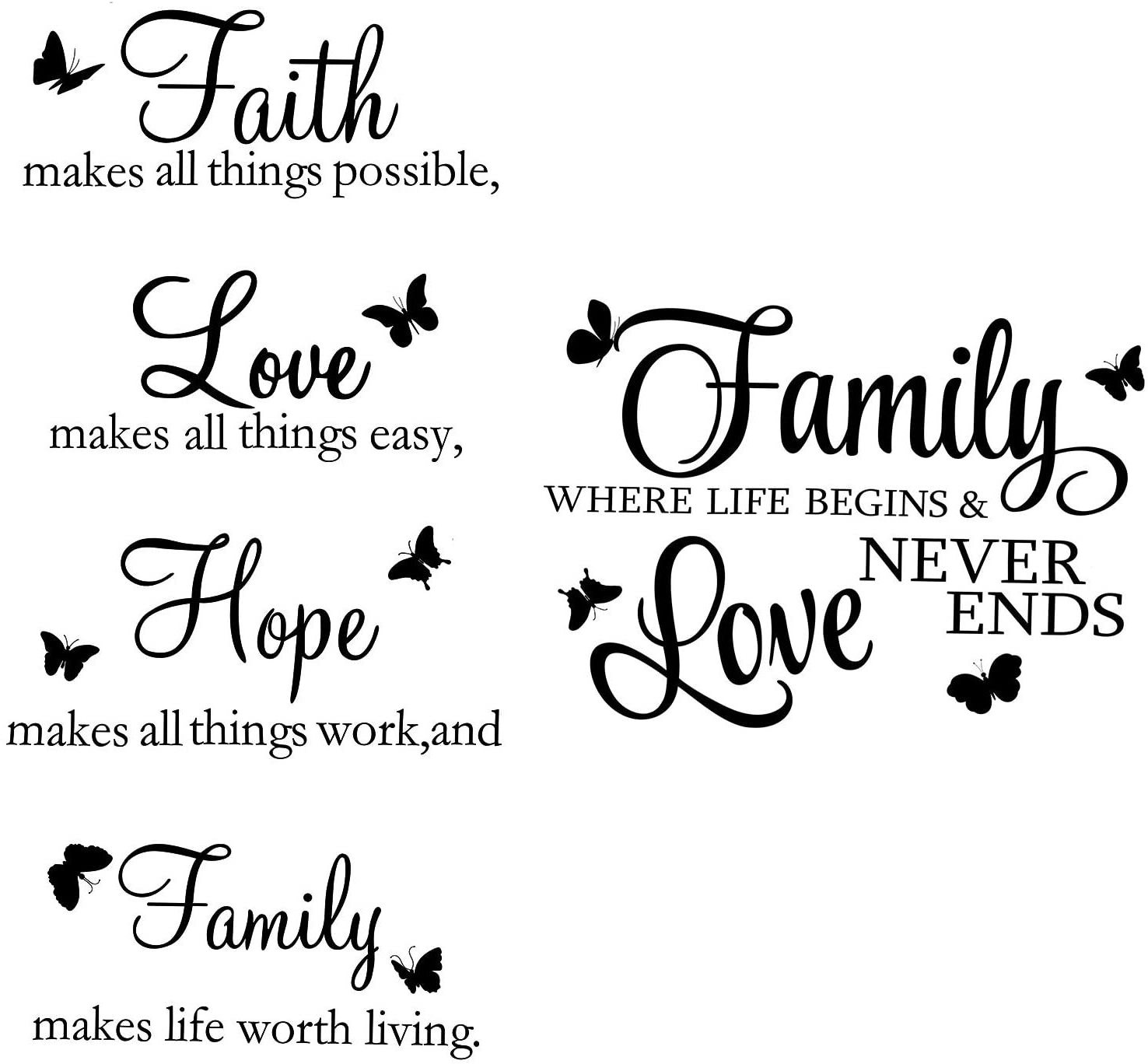 Laser Cutting Faith Makes All Things Possible Family Wall Decals Wall Stickers 3D Home Decoration Smart Home Decor