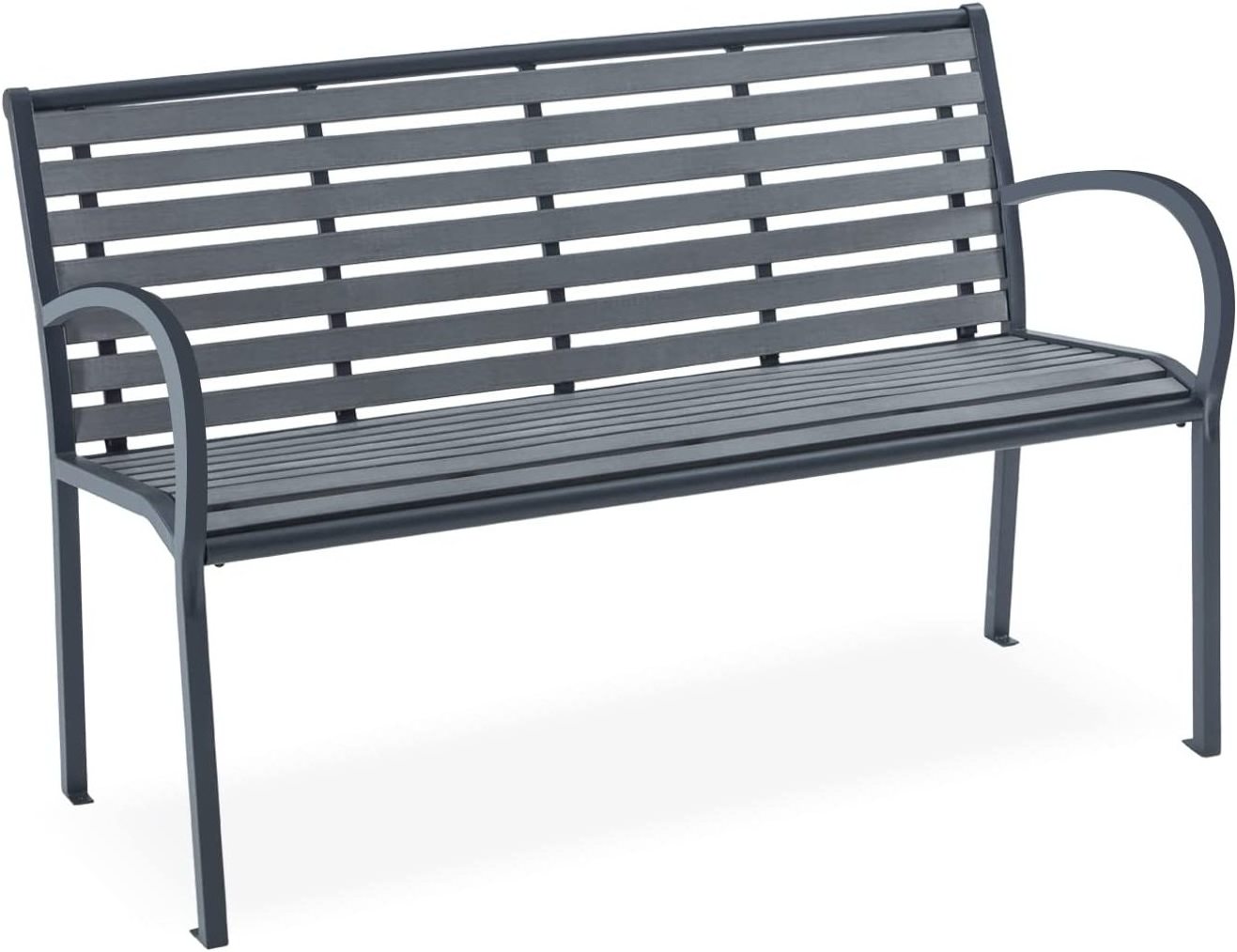 Garden Bench for Patio Outdoor Bench Metal Park Bench Patio Seating for Front Porch Backyard Park Outside Furniture