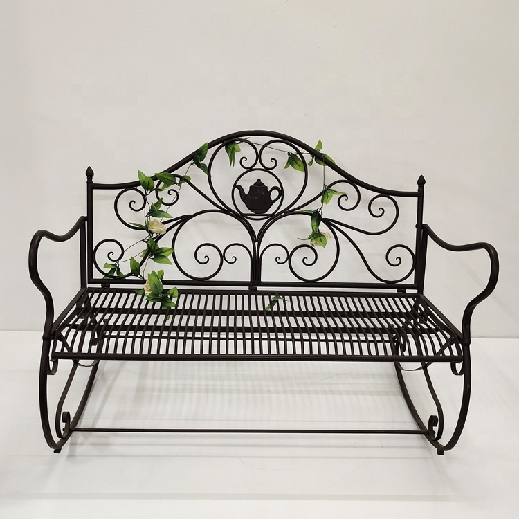 Outdoor Bench for Patio Garden Metal Bench Park Bench Cushion for Yard Porch Work Entryway Rocking Chair Outdoor Furniture