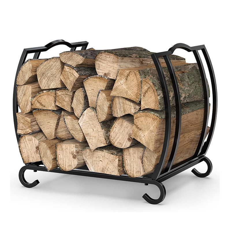 Hot Sales Durable Lumber Stove Grate Firewood Cover Cart Cast Iron Fire Log Carrier Round Brass Log Holder