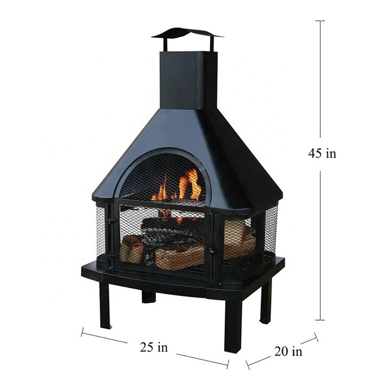 Zhongpin Top Picked Charcoal Wood Burning Fire Pit Bonfire Outdoor Fireplace with Chimney Fire Pit Outdoor Propane