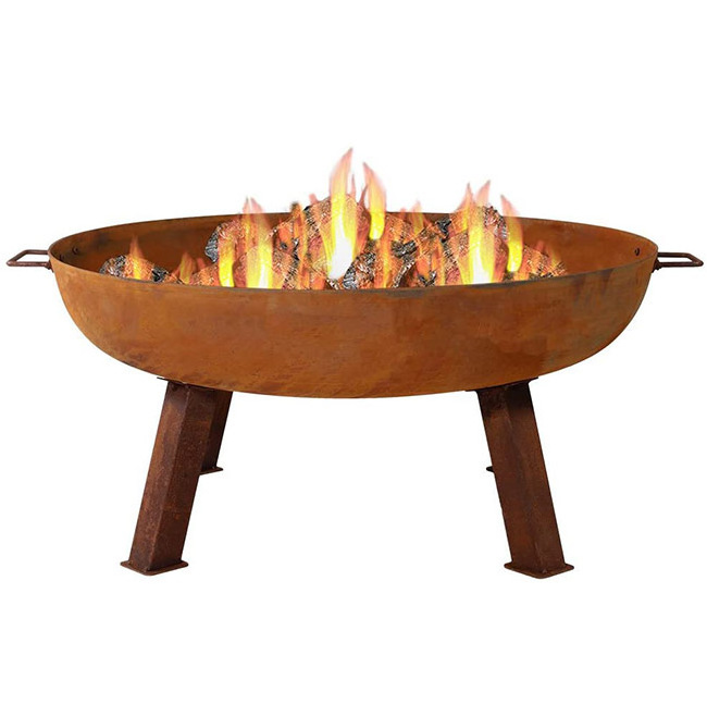 Outdoor Heater BBQ Grills Cement Rustic Portable Garden Fire Pit Table Cast Iron Smokeless Fire Pit Mat for Decking