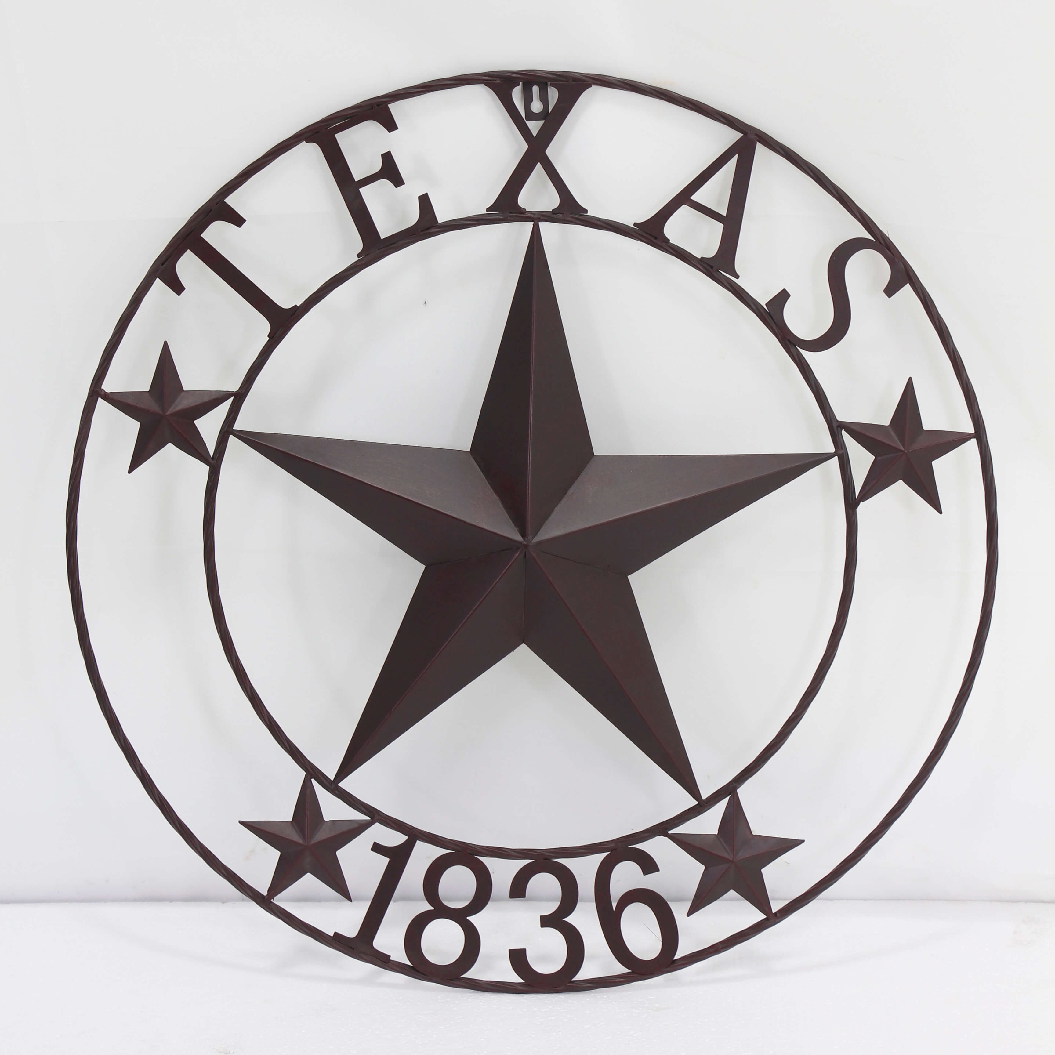 Countryside Farmhouse Customized Home Interior Decor Texas Star State Round Metal Wall Art Decoration for Home Luxury