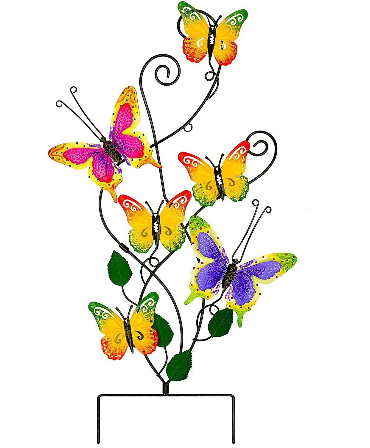 Metal Wall Art Butterfly Garden Stake Decor 28 Inch Outdoor Butterfly Yard Ornaments Decorations for Garden