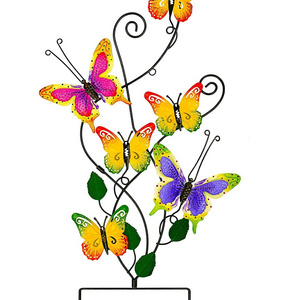 Metal Wall Art Butterfly Garden Stake Decor 28 Inch Outdoor Butterfly Yard Ornaments Decorations for Garden