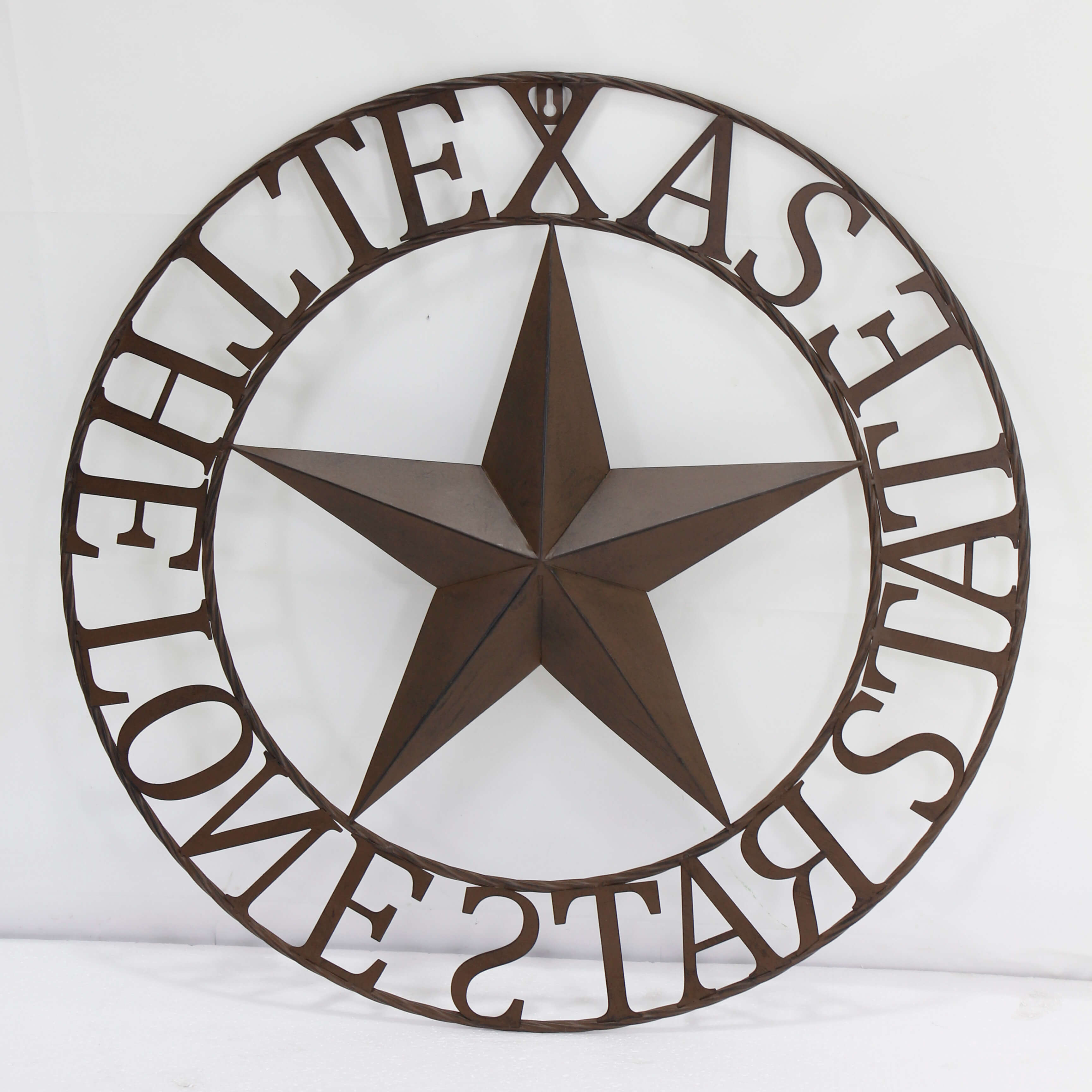 Countryside Farmhouse Customized Home Interior Decor Texas Star State Round Metal Wall Art Decoration for Home Luxury