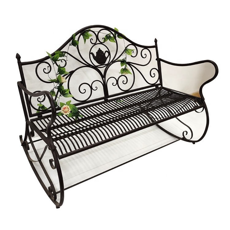 Outdoor Bench for Patio Garden Metal Bench Park Bench Cushion for Yard Porch Work Entryway Rocking Chair Outdoor Furniture