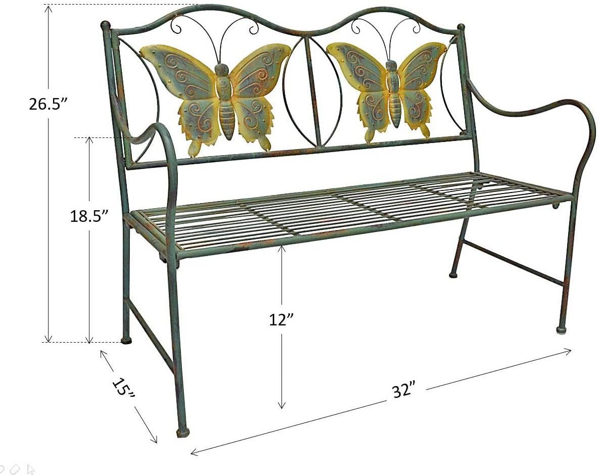 2021 Metal Butterfly Bench Outdoor Yard Garden Kids Park Benches  Decorative iron Antique Furniture