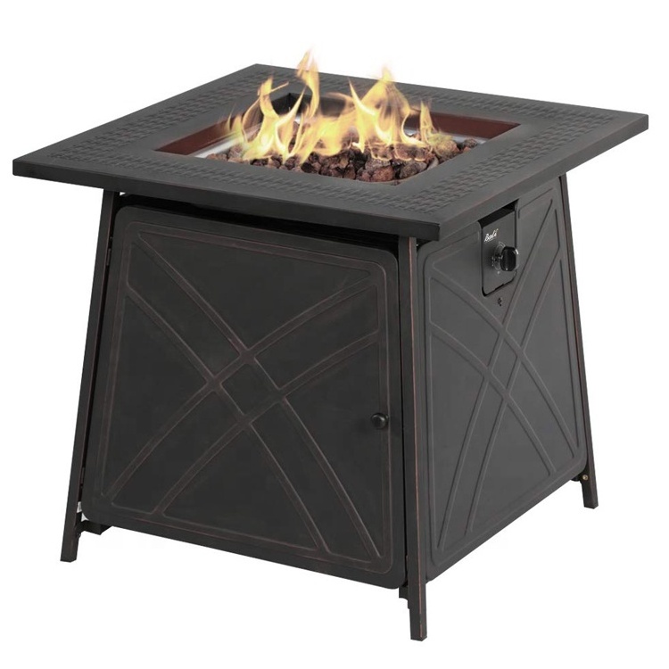 Modern HD Designs Outdoor Firepit Square Stove Metal Warmth Garden Patio Fire Pit