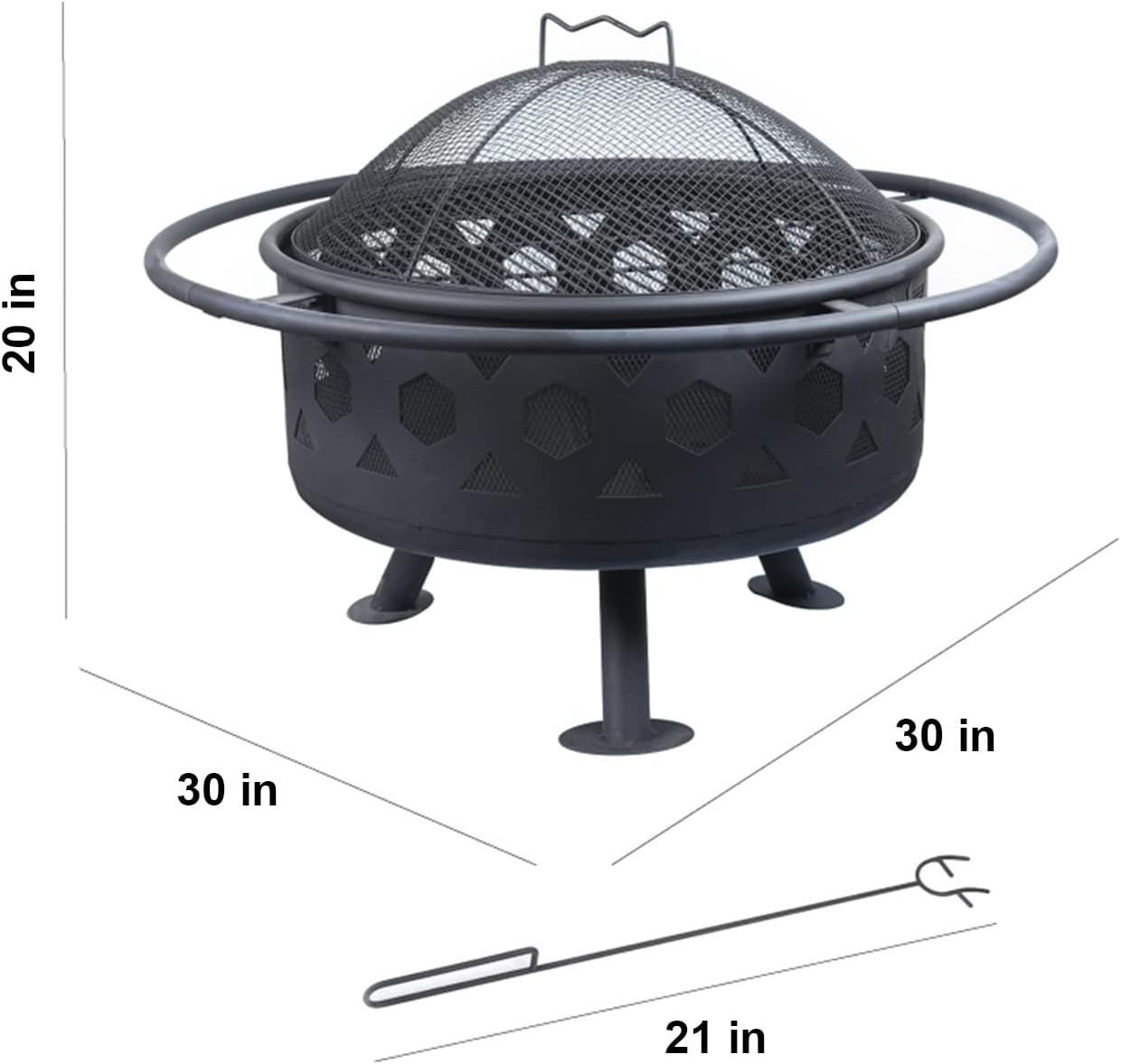 Smokeless Fire Pit, 18.5 Inch Outdoor Bonfire Firepit, Fire Pits for Outside