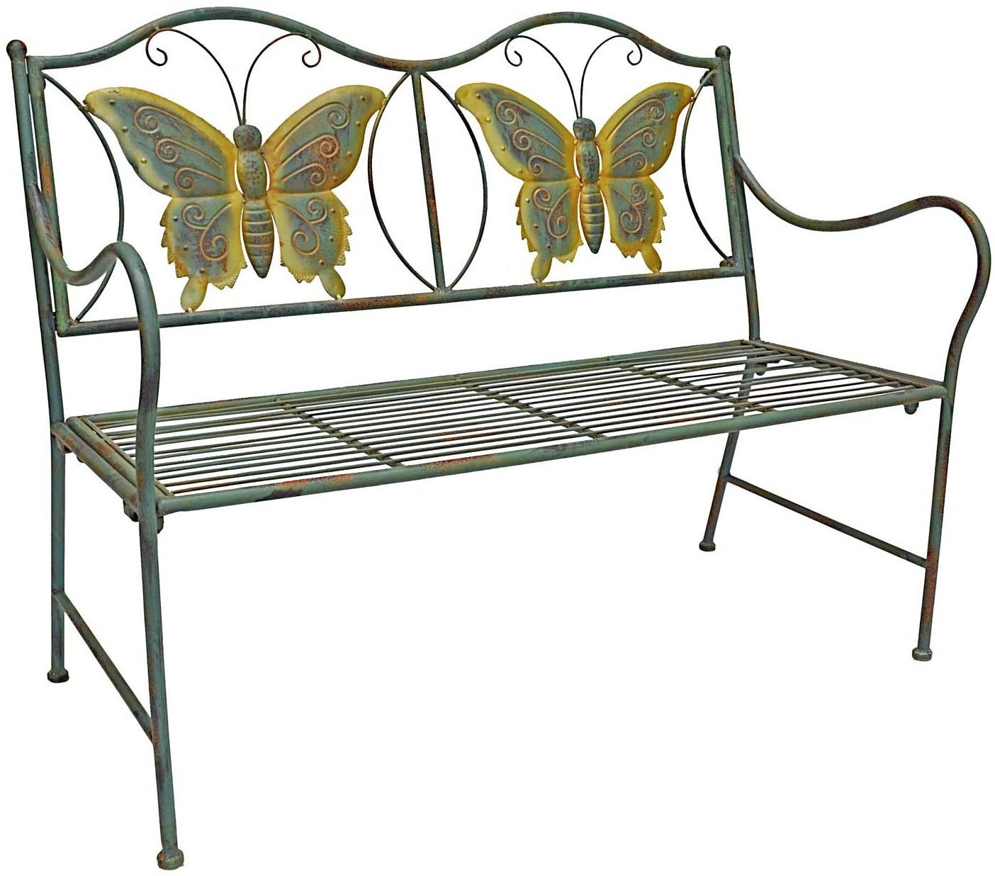 2021 Metal Butterfly Bench Outdoor Yard Garden Kids Park Benches  Decorative iron Antique Furniture