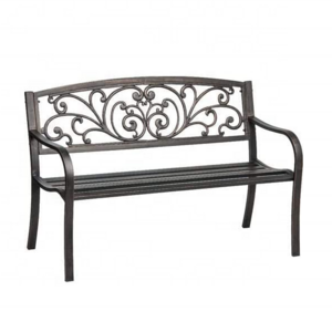 Wholesale Supply Mosaic Powder Coated Garden Bench Heavy Duty Cast Iron Outdoor Patio Bench for Backyard Garden