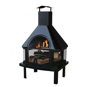 Zhongpin Top Picked Charcoal Wood Burning Fire Pit Bonfire Outdoor Fireplace with Chimney Fire Pit Outdoor Propane