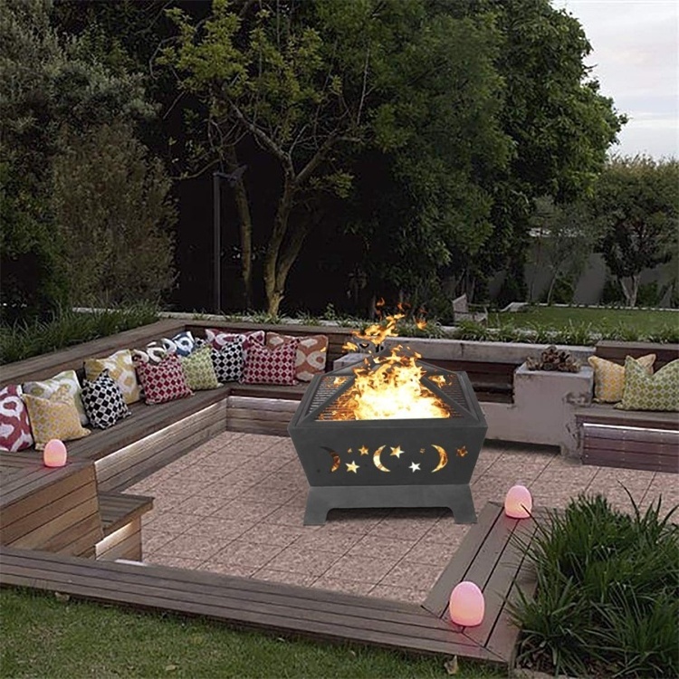 Fire Pit 24 Inch with Star and Moon Design Wood Burning Firepit Zhongpin Hot Sale