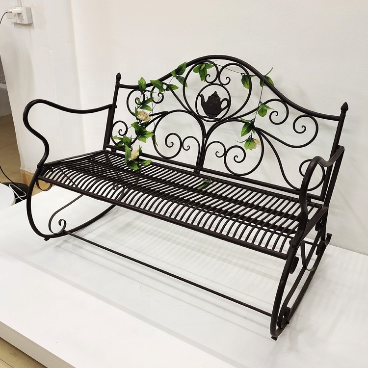 Outdoor Bench for Patio Garden Metal Bench Park Bench Cushion for Yard Porch Work Entryway Rocking Chair Outdoor Furniture