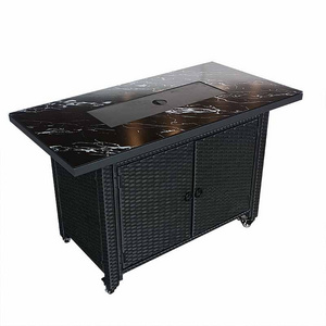 50,000 BTU Patio Table Top Rectangle Fire Pit Outdoor Fireplace Fire Table Outdoor Garden Propane Dropin Tabletop Gas Fire Pit