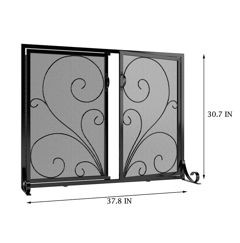 Hot Sale Black Folding Top Pick Antique Spark Guard Factory Supply Fire Spark 3 Panel Heavy Duty Fireplace Screen