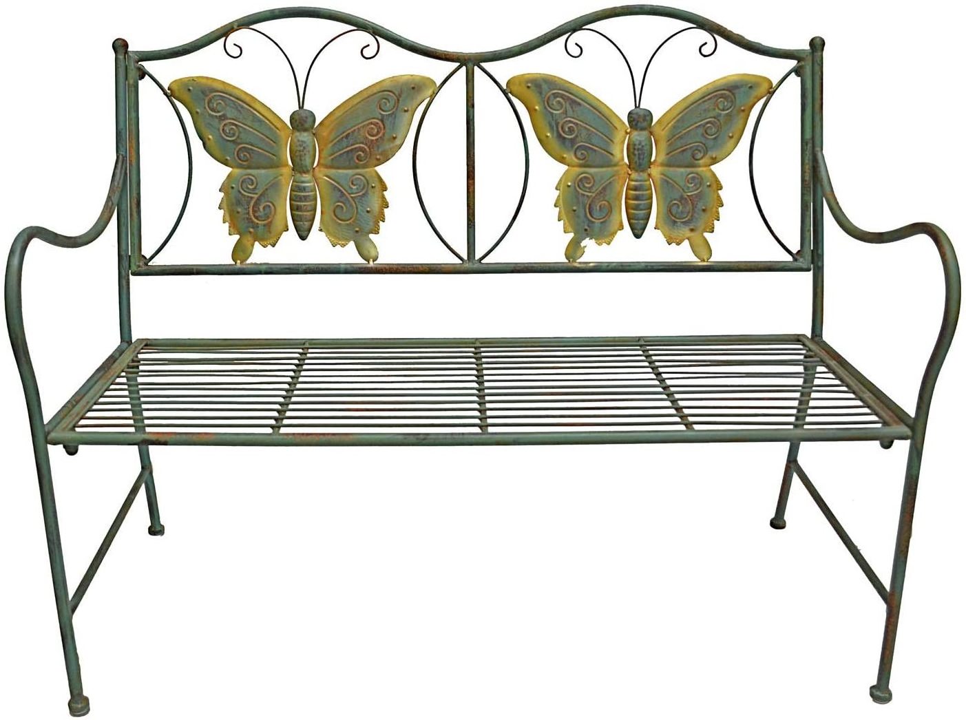 2021 Metal Butterfly Bench Outdoor Yard Garden Kids Park Benches  Decorative iron Antique Furniture