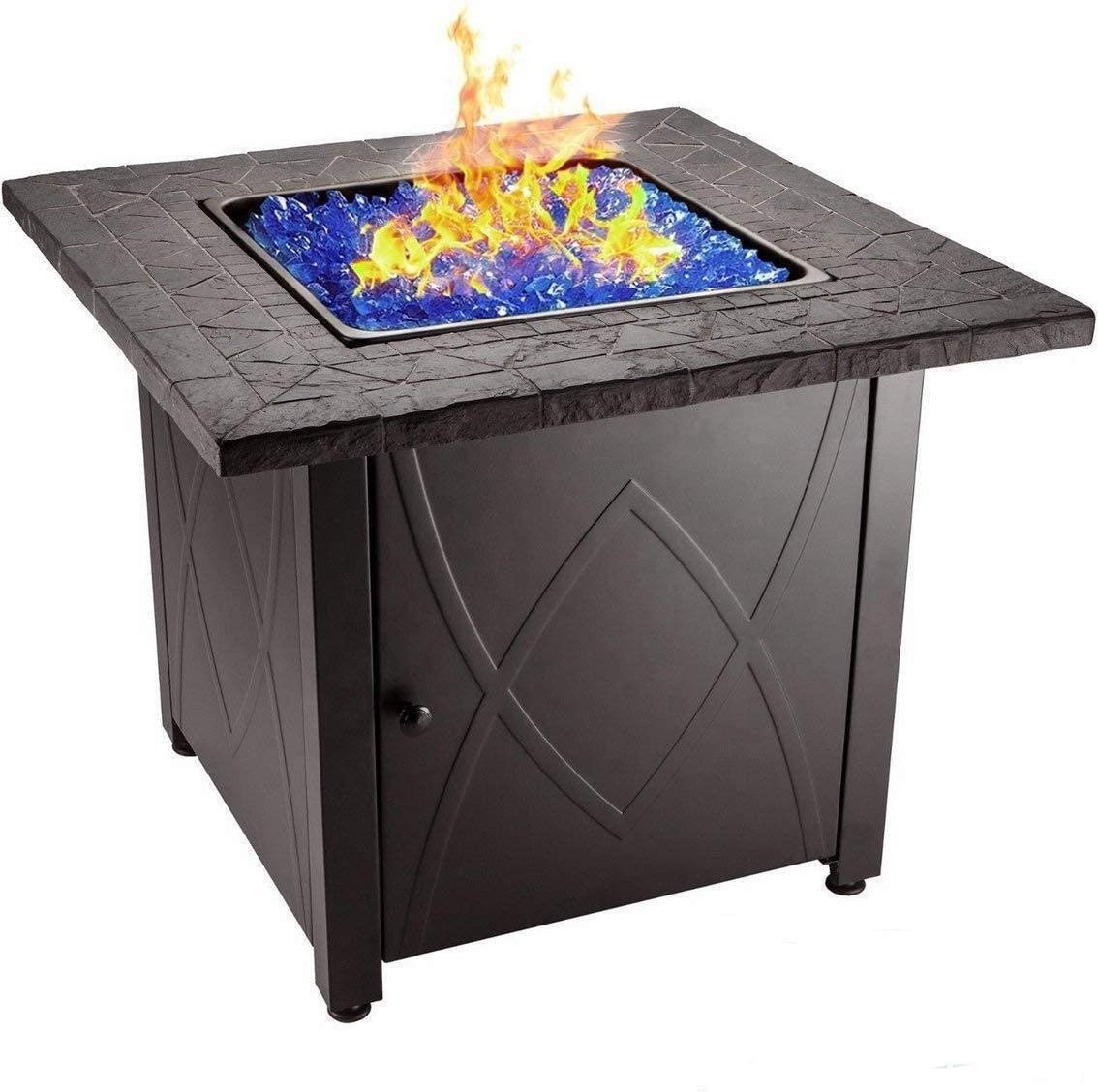 Firewood Grand  Outdoor  Patio Grand Blue Fireglass Propane Gas Fire Pit Table Fireplace Fire Pit Gas