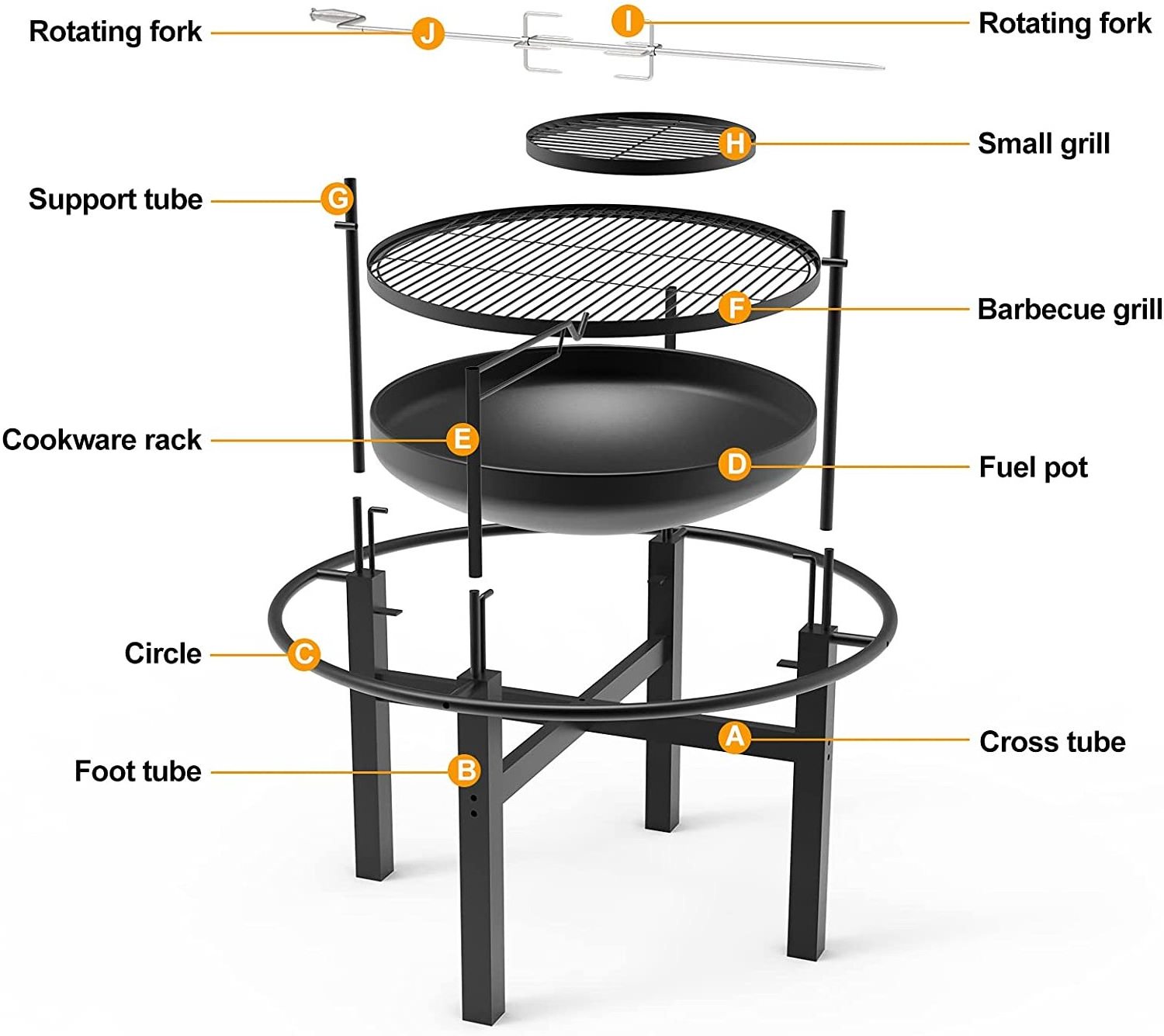 Wholesale Christmas Decorations Outdoor Wood Burning Steel BBQ Backyard Cast Iron Fire Pit Bowl Portable Fire Pit