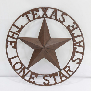 Countryside Farmhouse Customized Home Interior Decor Texas Star State Round Metal Wall Art Decoration for Home Luxury