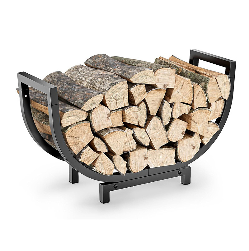 Hot Sales Durable Lumber Stove Grate Firewood Cover Cart Cast Iron Fire Log Carrier Round Brass Log Holder