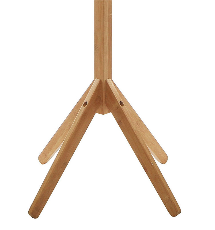 Modern Design Cheap Home Decoration Bedroom Portable Natural Bamboo Floor Standing Coat Rack