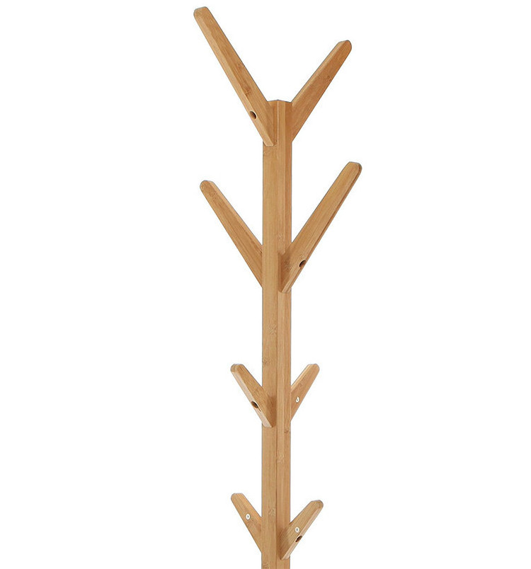 Modern Design Cheap Home Decoration Bedroom Portable Natural Bamboo Floor Standing Coat Rack