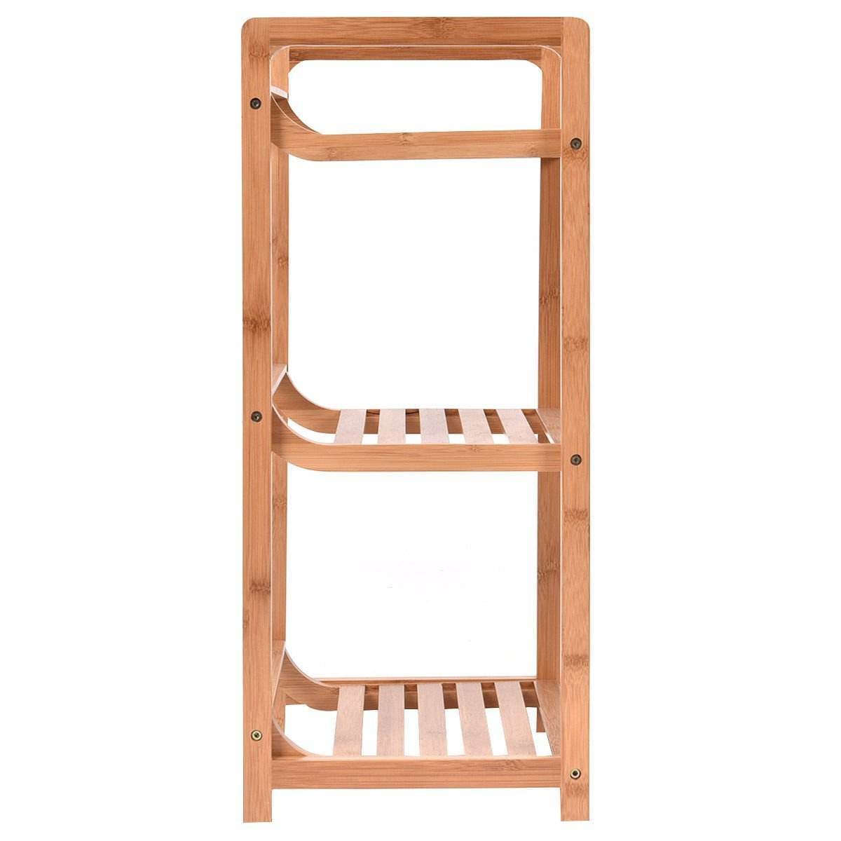 3-Tier Multifunctional Bamboo Bath Towel Holder Bamboo Bath Storage Space Saver Organizer Shelves