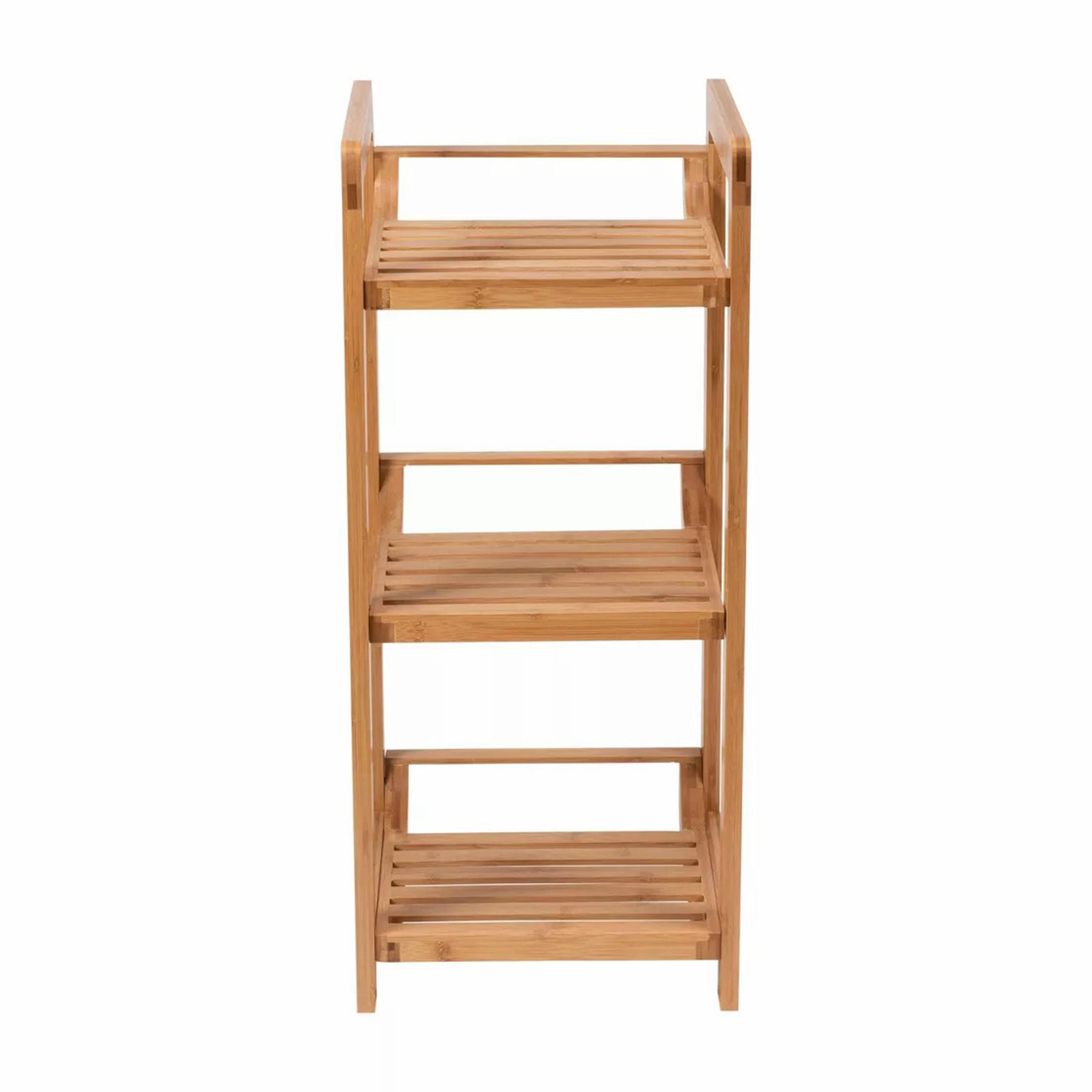 3-Tier Multifunctional Bamboo Bath Towel Holder Bamboo Bath Storage Space Saver Organizer Shelves