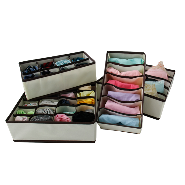 Factory Folding 4 pcs Underwear Organizer Drawer Underwear Organizer Bra and Underwear Drawer Organizer for Home Storage Boxes