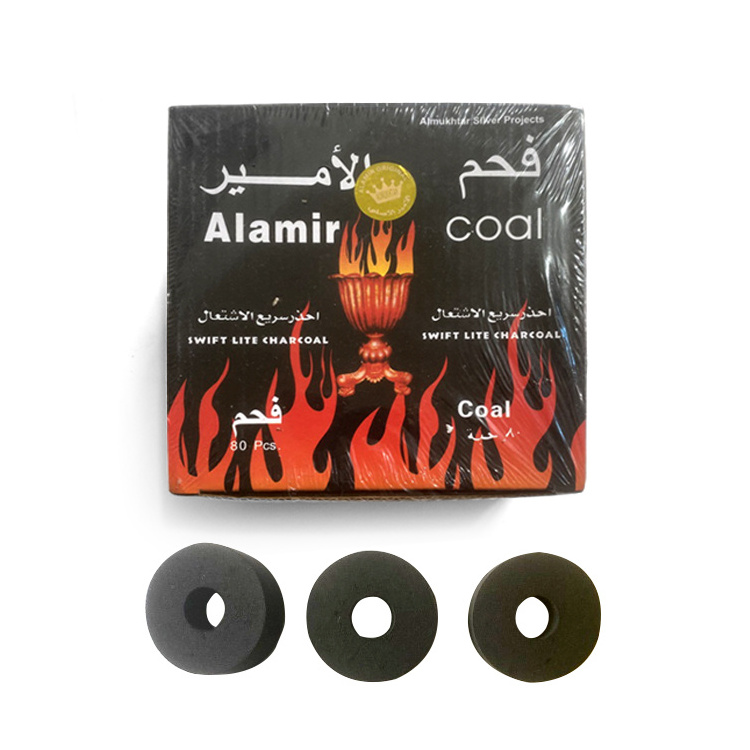 Hot sell coconut cube charcoal Solid coconut charcoal shisha blue coconut coal