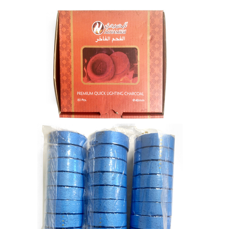 Hot sell coconut cube charcoal Solid coconut charcoal shisha blue coconut coal