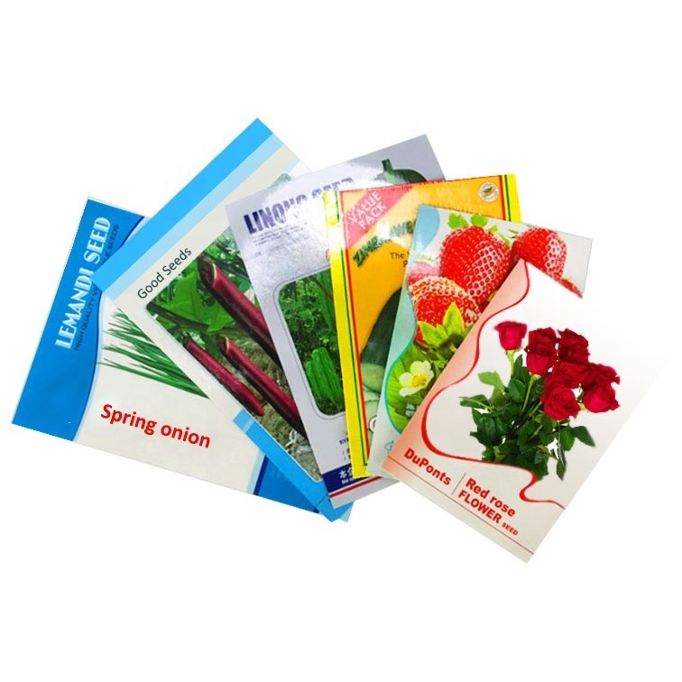 Custom Printed Horticultural Seeds packaging bags Vegetable Flower Corn Lettuce Seeds Laminated Packaging Bag 3 Side Sealing Bag