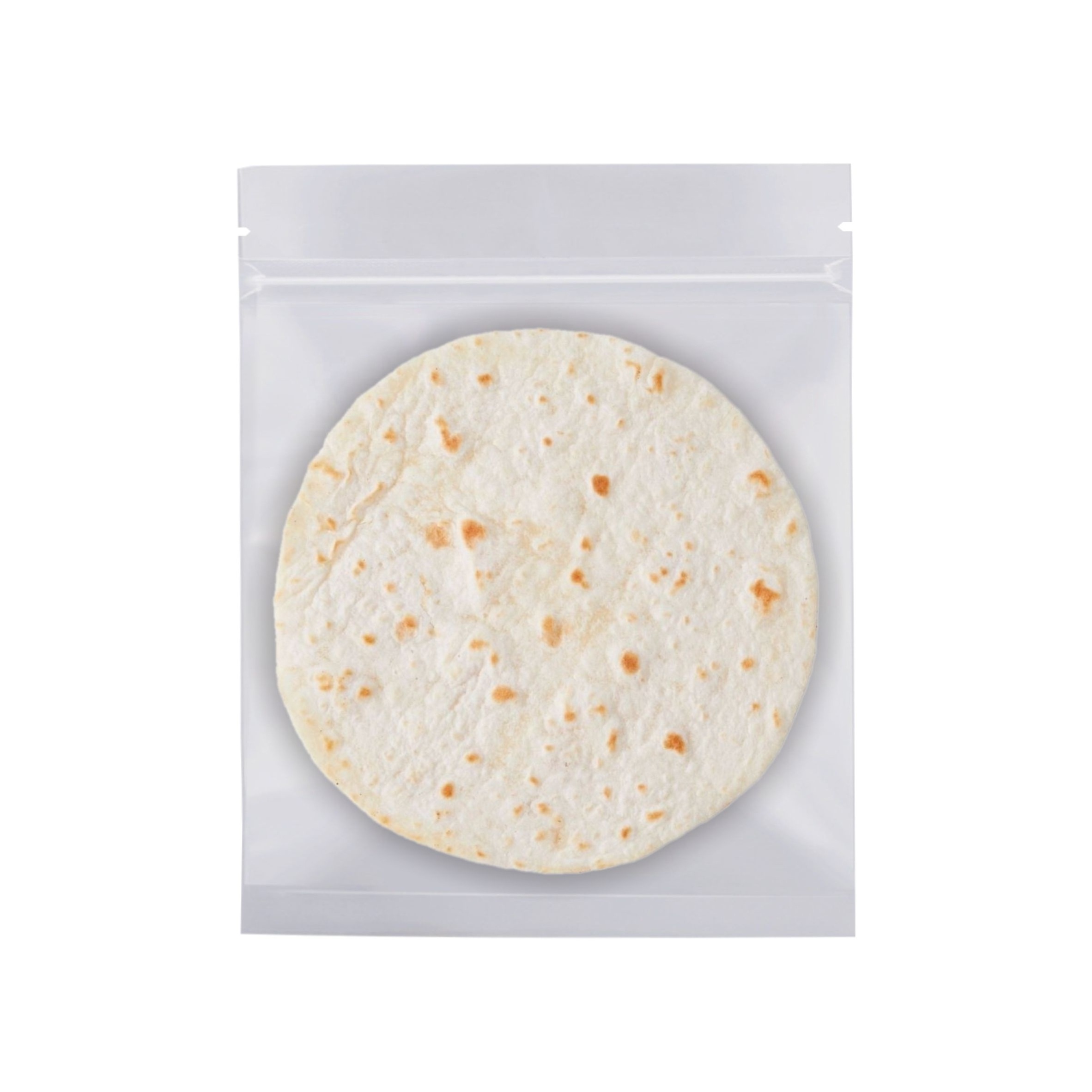 Customized Printed Wheat Flour Tortillas Pizza Loaf Bread Plastic Packaging Bag Heat Seal Flat Zip Lock Bag With Tear Notch